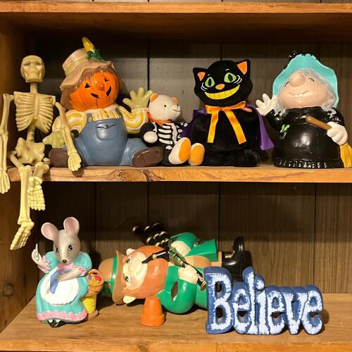 Assorted Holiday Figurines and Plush Decorations