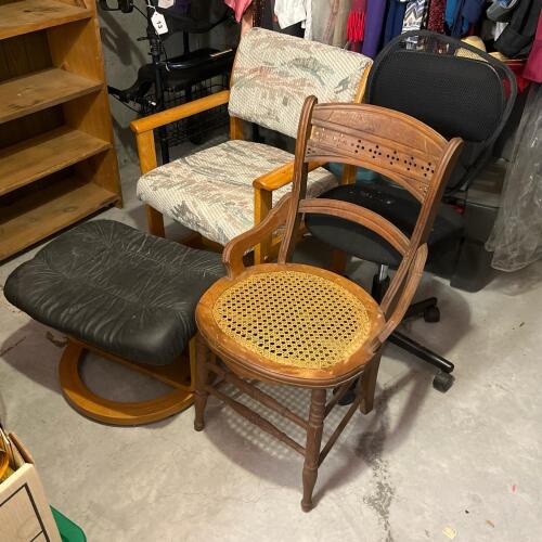 Mixed Chairs and Ottoman Lot