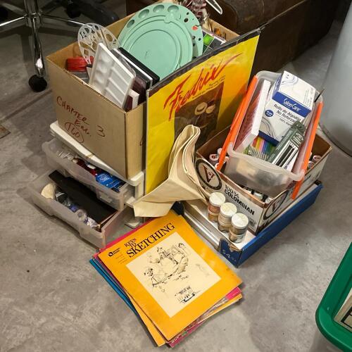Assorted Craft And Painting Supplies Lot