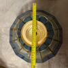Brass and Blue Glass Hanging Chandelier - 5