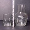 Glass Carafe and Tumbler Set with Floral Etch - 4