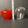 Pair Of Glass Apple Decor - 2