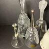 Assorted Glass, Brass, and Porcelain Bells - 3