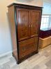 Wood Armoire Chest with Floral Inlay