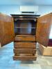 Wood Armoire Chest with Floral Inlay - 4