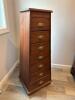Seven-Drawer Wooden Tall Chest with Brass Pulls