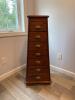 Seven-Drawer Wooden Tall Chest with Brass Pulls - 2