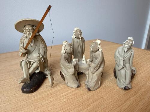 Set of Mudmen Figurines with Fisherman