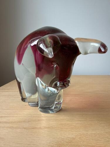 Alvin Italian Art Glass Bull Sculpture