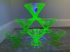 Six Federated Green Uranium Glass Sherbet Cups
