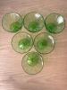 Six Federated Green Uranium Glass Sherbet Cups - 4