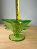 Six Federated Green Uranium Glass Sherbet Cups - 6