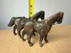 Pair Cast Metal Horse Figurines with Saddles - 2