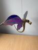 Glass Dragon Sculpture and Brass Stand with Crystal Ball - 2