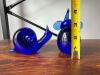 Cobalt Blue Glass Animal Figurines Set - 3