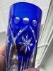 Six Cobalt Blue Cut to Clear Crystal Glasses - 3