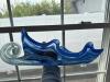 Blue Art Glass Wave Bowl - 3