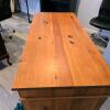 Pine Pedestal Desk with Brass Handles - 2