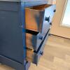 Blue Painted Three-Drawer Wooden Dresser - 2