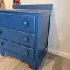 Blue Painted Three-Drawer Wooden Dresser - 5