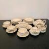 Japanese Floral Porcelain Tea Set and Plates
