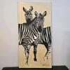 Zebras Painting Signed L.W. Swank 48"x24"