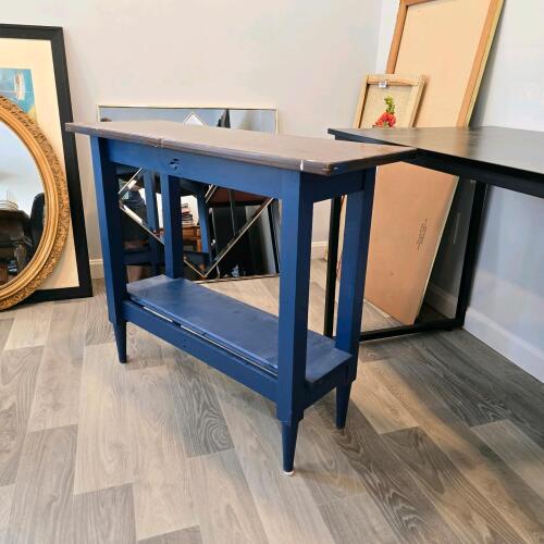 Blue Painted Console Table with Top
