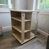 Light Wood Swivel Side Table with Baskets - 2