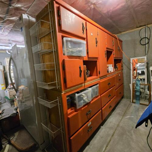 Large Orange Multi-Drawer Storage Cabinet