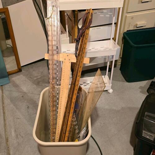 Assorted Rulers, Yardsticks, and Quilting Templates