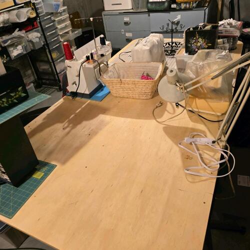 Large Custom-Built Wooden Work Table