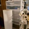 Assorted Pattern and Craft Paper Rolls With Organizer and Plastic Drawers - 7