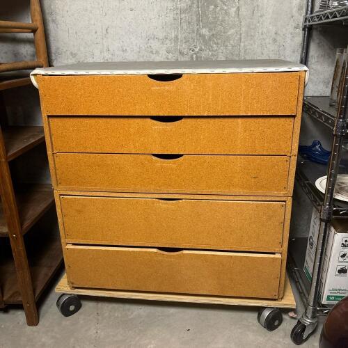 Five-Drawer Wood Utility Cabinet