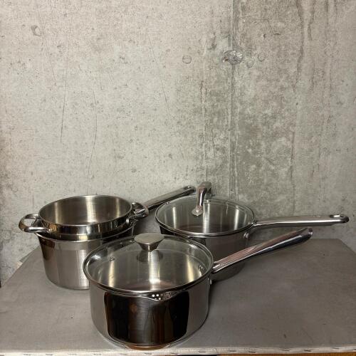 Two T-fal Induction Pans & WearEver Stainless Steel Pan