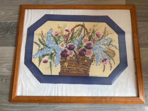 Framed Floral Still Life Painting, Signed Rita 2005