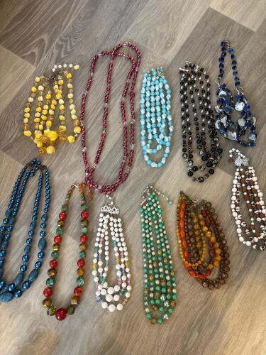Lot of Vintage Multicolor Bead Necklaces