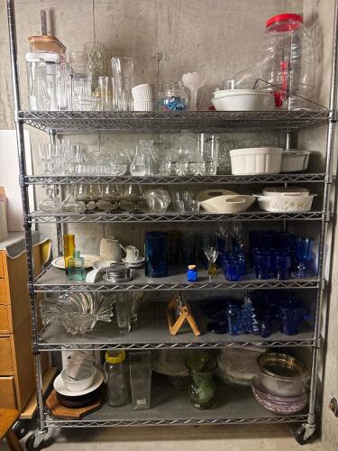 Assorted Clear and Colored Glass Lot