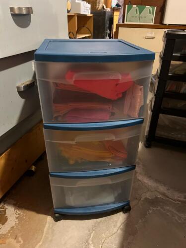 Storage drawer unit with solid fabric
