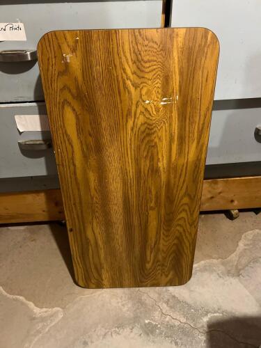 Wood Grain Folding Tabletop with Metal Legs