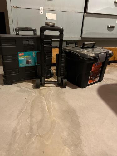 Storex Mobile File Cart, Staples Folding Crate, Dolly