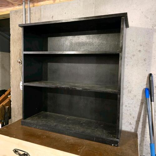 Black Wood Open Bookshelf
