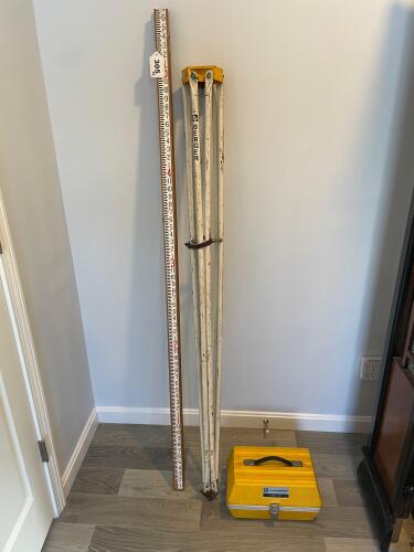 Survey Leveling Rod and Berger Survey Tripod