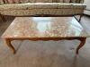 French Provincial-Style Coffee Table With Marble Top - 2