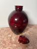 Red Art Glass Lidded Jar