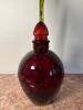 Red Art Glass Lidded Jar - 2