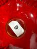 Cranberry Red Ruffled Glass Bowl With Rose Pattern - 6