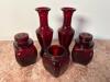 Ruby Red Glass Jar & Vase Collection