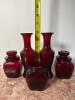 Ruby Red Glass Jar & Vase Collection - 2