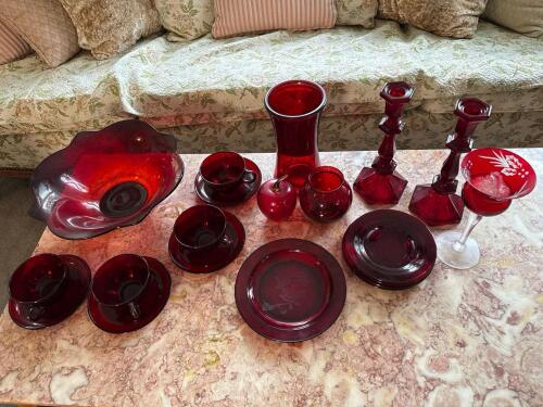 Vintage Ruby Red Glass Collection