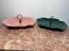 Pair of Ceramic Leaf Motif Serving Trays - 2